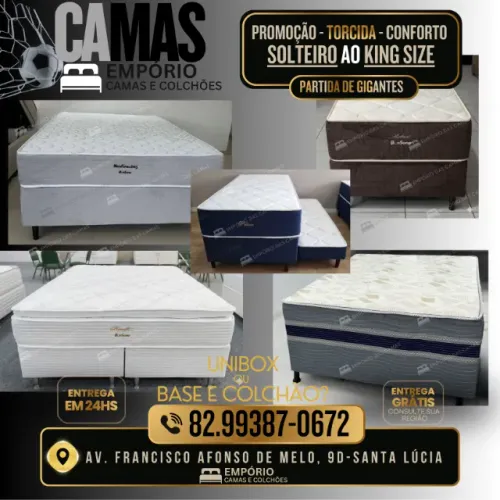 Cama solteiro, casal, queen, king, unibox, base, colchao bicama entrega em toda regiao