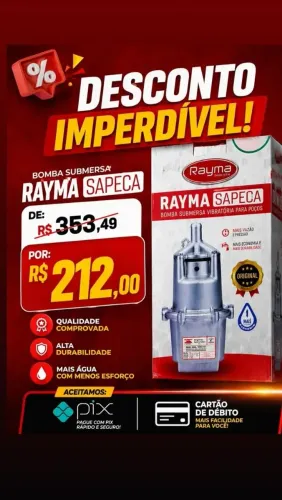 Bombas submersas em promoções. Watts: *27