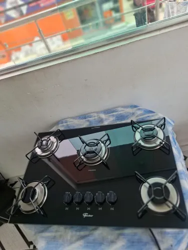 Vendo Cooktop a Gás Fischer 5 bocas fit line trempe Esmaltada aramado por R$ 450