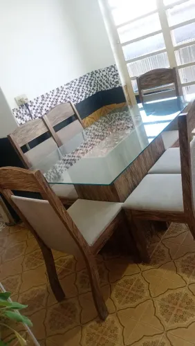 Conjunto de mesa de vidro