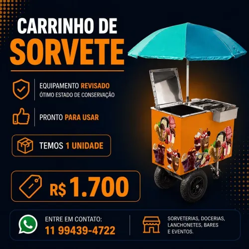 Carrinho de sorvete à venda