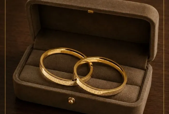 Par de Alianças Square Em Ouro 18k 750