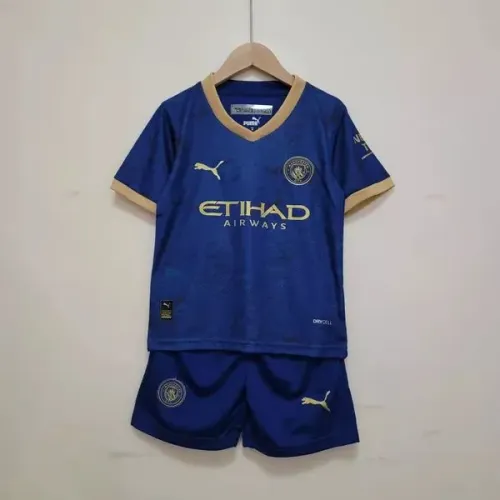 Conjunto Infantil Manchester City Blue 23/24 tamanho 22 06/07 anos