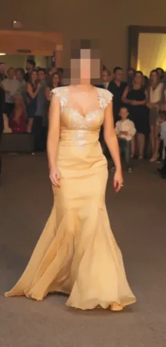 Vestido de Formatura Dourado Alta Costura