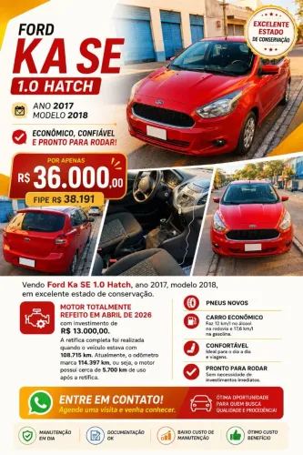 Ford KA 1.0 Se/se Plus Tivct Flex 5P 2018