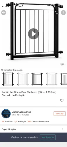 Portão PET branco