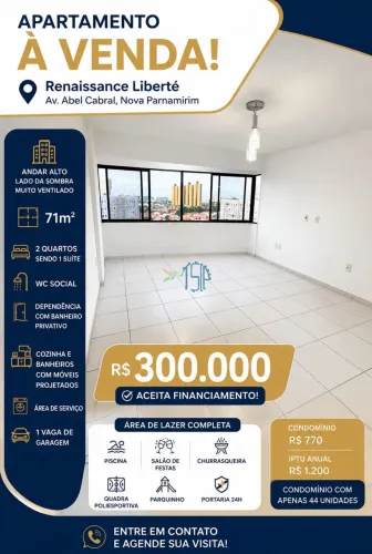 Condomínio renaissance liberté - OPORTUNIDADE APARTAMENTO EM NOVA PARNAMIRIM/ APARTAMENTO 