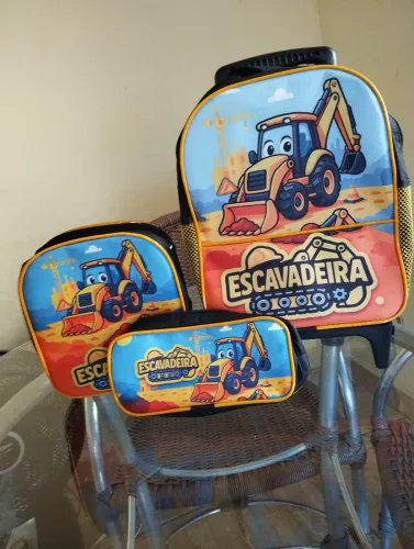 Kit escolar mochila+estojo+lancheira