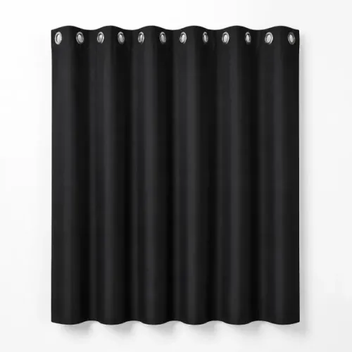 Cortina Jena Inspire Preta para Ilhós 140x260 CM - R$ 100 Unidade
