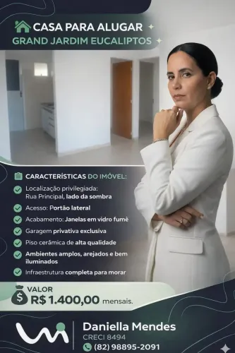Casa para locação no GRAND JARDIM EUCALIPTOS, CIDADE UNIVERSITÁRIA, Maceió, AL