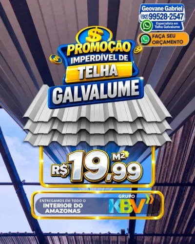 SUPER PROMOÇÃO DE TELHAS A PARTIR DE R$ 19,99 M²