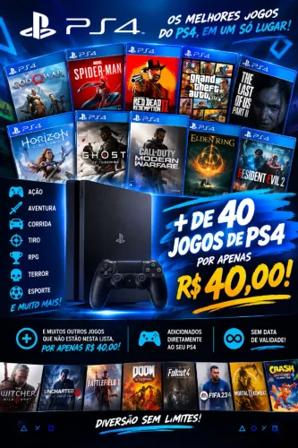 jogos de PS4 por apenas 40