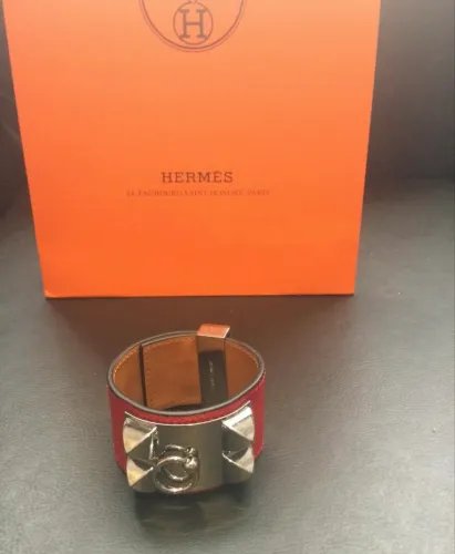 Bracelete Hermès Collier de Chien Vermelho