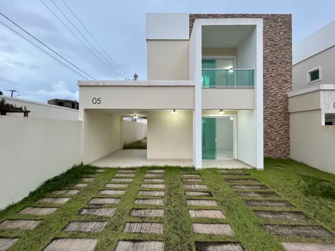 Casa Duplex para alugar no Araçagy, 3 quartos sendo suítes, 3 banheiros, 1 lavabo, 3 vagas