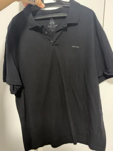 Polo john john preta, nunca usada, relaxed fit, tamanho XXG