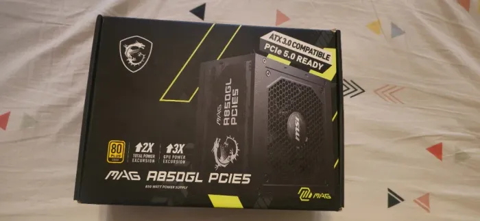 Fonte MSI MAG A850GL, 850W, 80 Plus Gold, Modular, PFC Ativo, Com Cabo, Preto