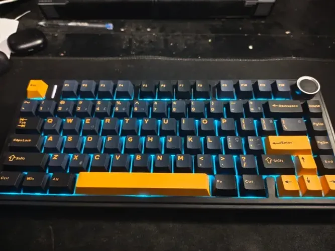 Teclado Mecânico AULA F75 Tri-Mode RGB - Leobog Graywood V3 - Completo
