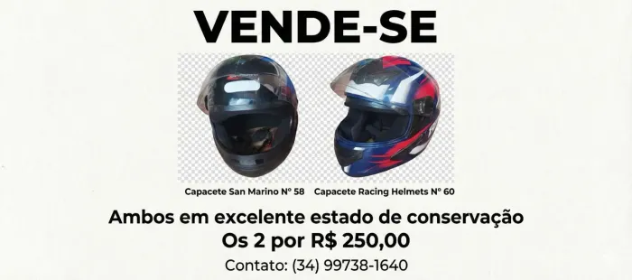 Vende-se Capacetes Semi-novos