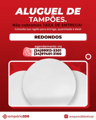 Aluguel de Tampões Redondos