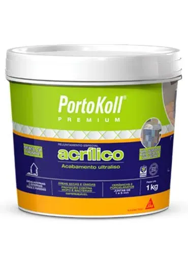 Rejunte acrílico portokkoll cor cinza platina
