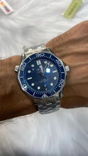 Relógio Seamaster Fundo De vidro Visor em safira Envio Imediato