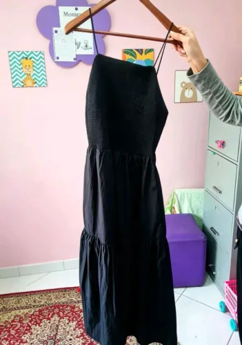 Vestido Animale Preto longo