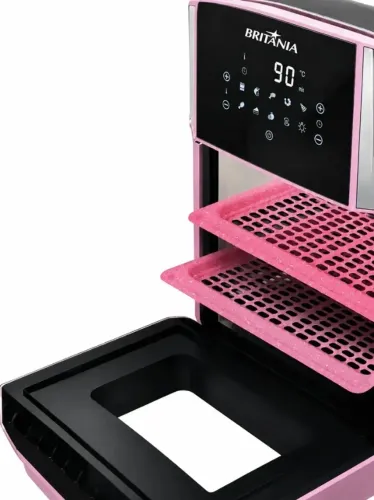 Air Fryer Oven Britânia Rosa Pink Lovers 12L 1800W Cerâmica Pinkstone + 3 Acessórios