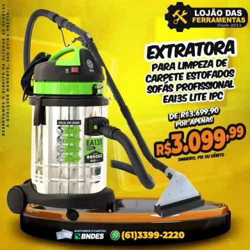 Extratora Para Limpeza de Carpete Estofados Sofás Profissional EA135 Lite IPC