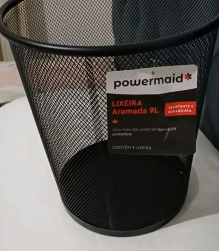 Lixeira aramada em aço powermaid 9l