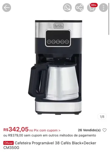 Cafeteira Programável black Deck