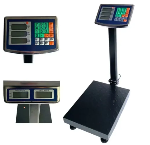 Balança comercial plataforma 150kg com bateria e energia 