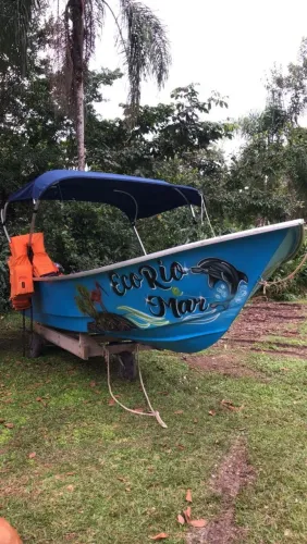 Barco de Fibra com motor 40 Hp Mercury 2020
