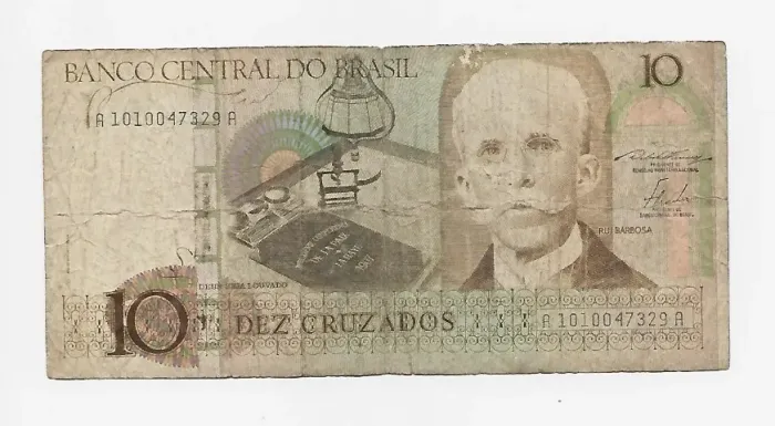 Cédula 10 Cruzados - Rui Barbosa - Série A 1010047329A