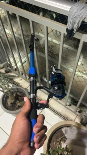 Vara de Pesca 1,80m com Molinete - Conjunto Completo