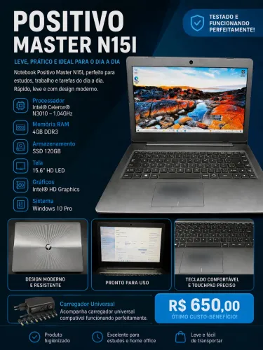 Notebook Positivo Master N15I