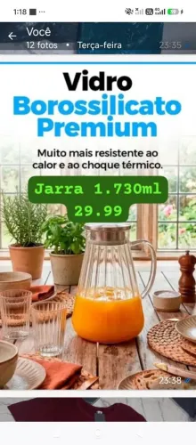 Jarra de vidro belíssima