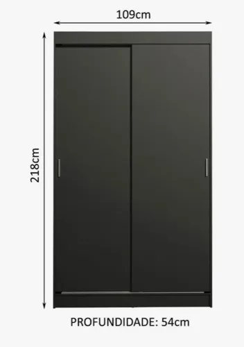 Guarda-roupa Solteiro Madesa 2 Portas Correr 2 Gavetas