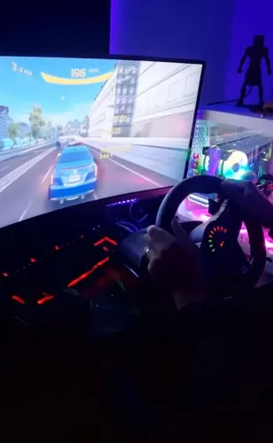 Volante com pedal video gamer