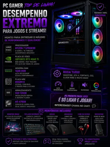 Pc Gamer Top de Linha Completo!!!! ESTUDO OFERTAS