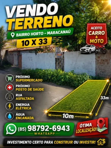 Terreno Maracanaú Aceito "Carro & Moto"