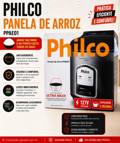 Panela de Arroz Elétrica Philco. Zero