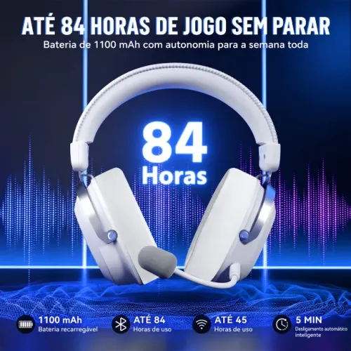 Headset Gamer Sem Fio ATTACK SHARK L30PRO - NOVO - BRANCO/PRETO