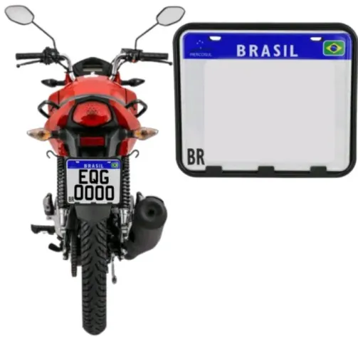 Suporte placa mercosul motos universal