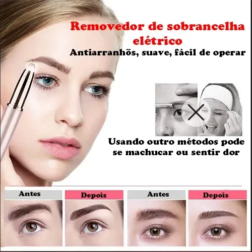 Depilador Elétrico de Sobrancelha Recarregável USB