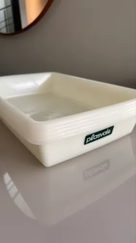 Bandeja Branca Retangular 7L Plasvale - NOVO