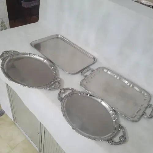 4 bandejas de INOX vintage