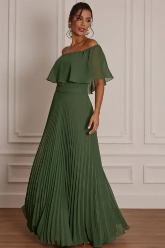 Vestido Longo Verde Ombro a Ombro