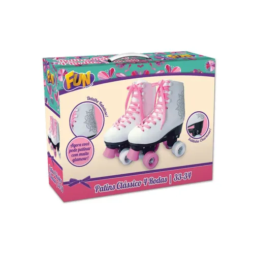 Patins 4 rodas infantil feminino 33/34