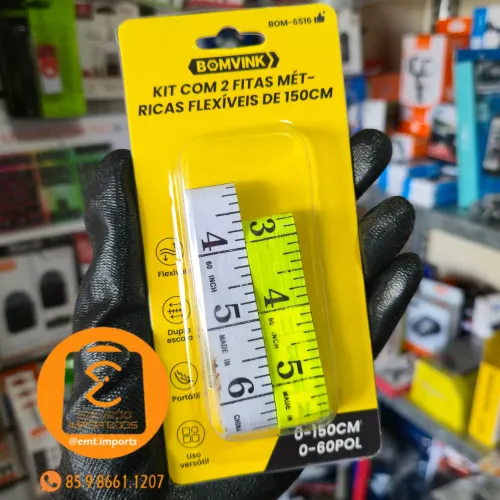 Kit com 2 Fitas Métricas Flexíveis de 150cm
