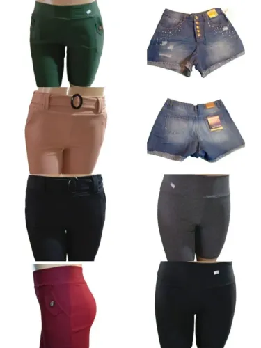 Estoque / Lote de 55 shorts/bermudas feminina novas
